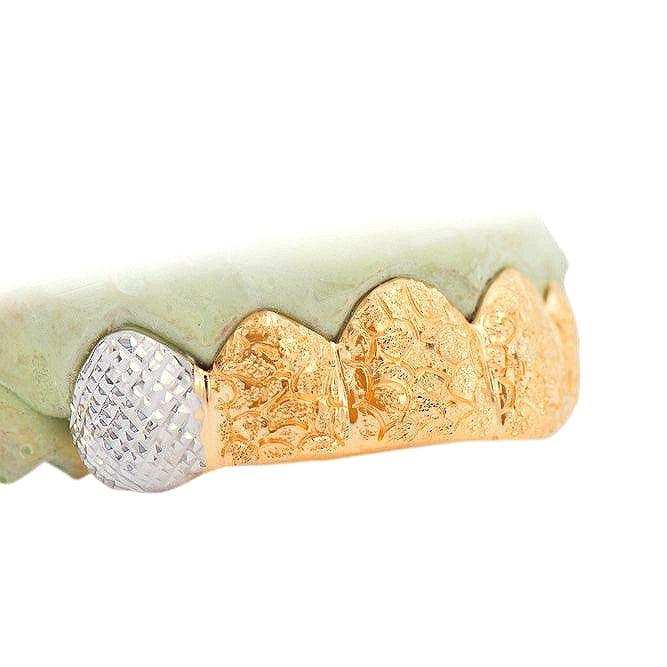 JDTK-3002G-Deep Cut Grill with Diamond Dust and Cuts Grillz - Johnny Dang & Co