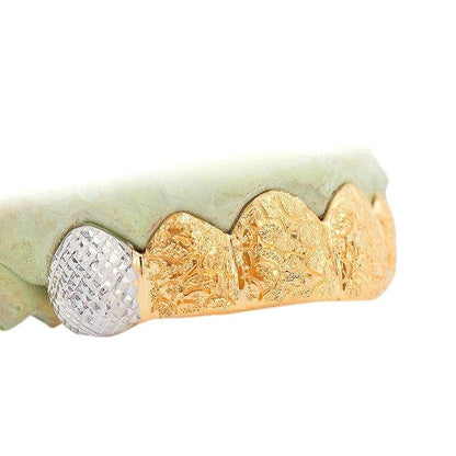 JDTK-3002G-Deep Cut Grill with Diamond Dust and Cuts Grillz - Johnny Dang & Co