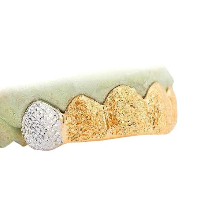 JDTK-3002G-Deep Cut Grill with Diamond Dust and Cuts Grillz - Johnny Dang & Co