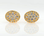 JDTK-CL2042- 14K 0.60CTW DIAMOND OVAL SHAPED CLUSTER EARRING - Johnny Dang & Co