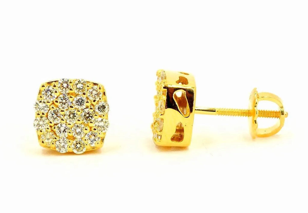 JDTK-F83464- Custom Cluster Earrings with 0.9CT Diamonds - Johnny Dang & Co