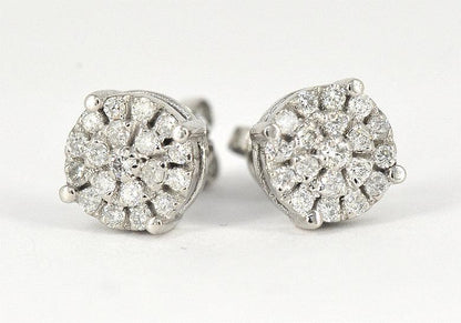 0.50 CTTW Cluster Diamond Custom Earrings - Johnny Dang & Co