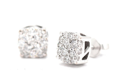 0.76CT Gold Diamond Cluster Earrings - Johnny Dang & Co