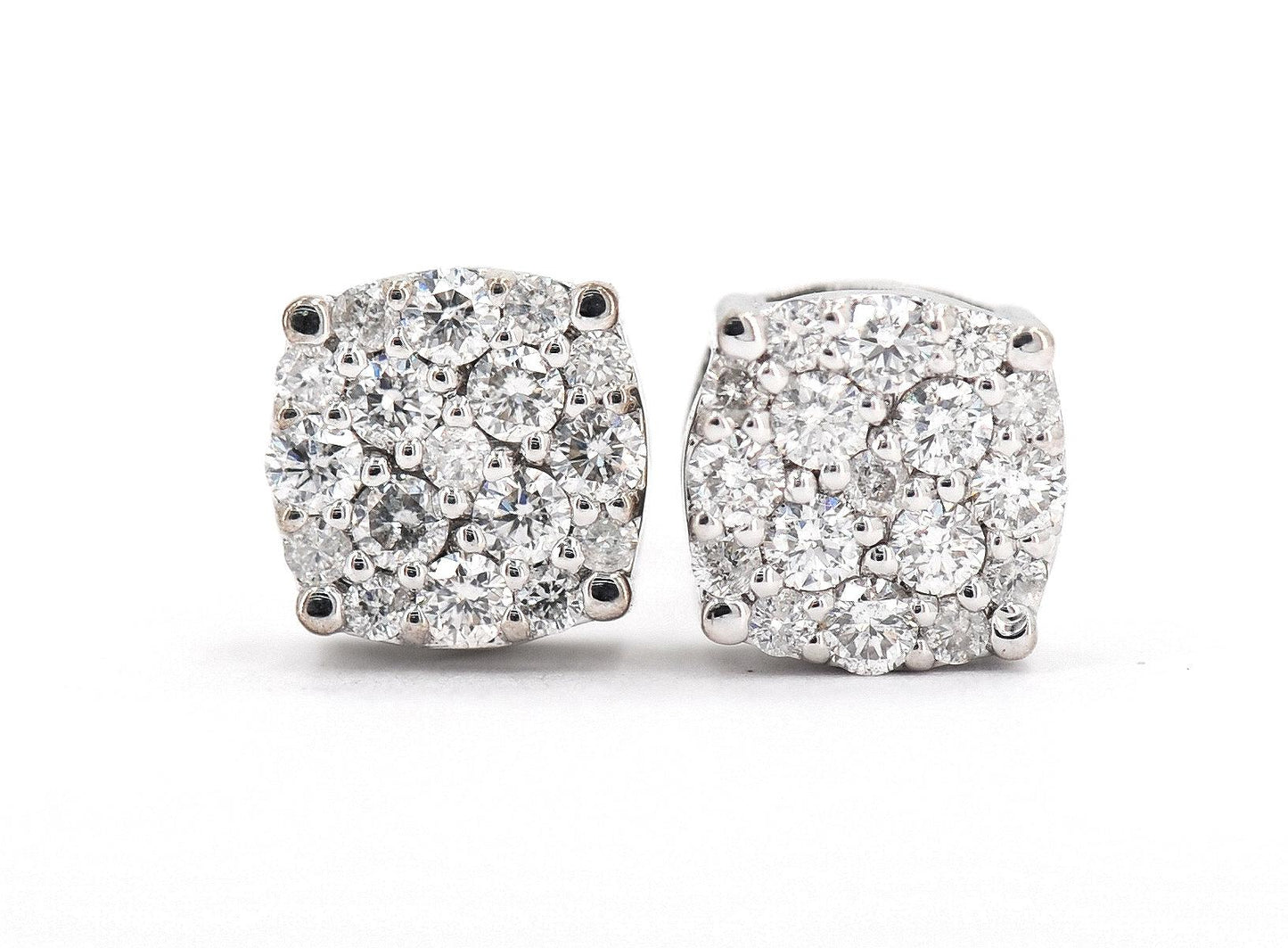0.76CT Gold Diamond Cluster Earrings - Johnny Dang & Co