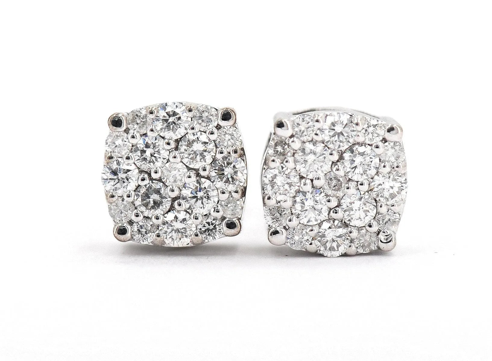 0.76CT Gold Diamond Cluster Earrings - Johnny Dang & Co
