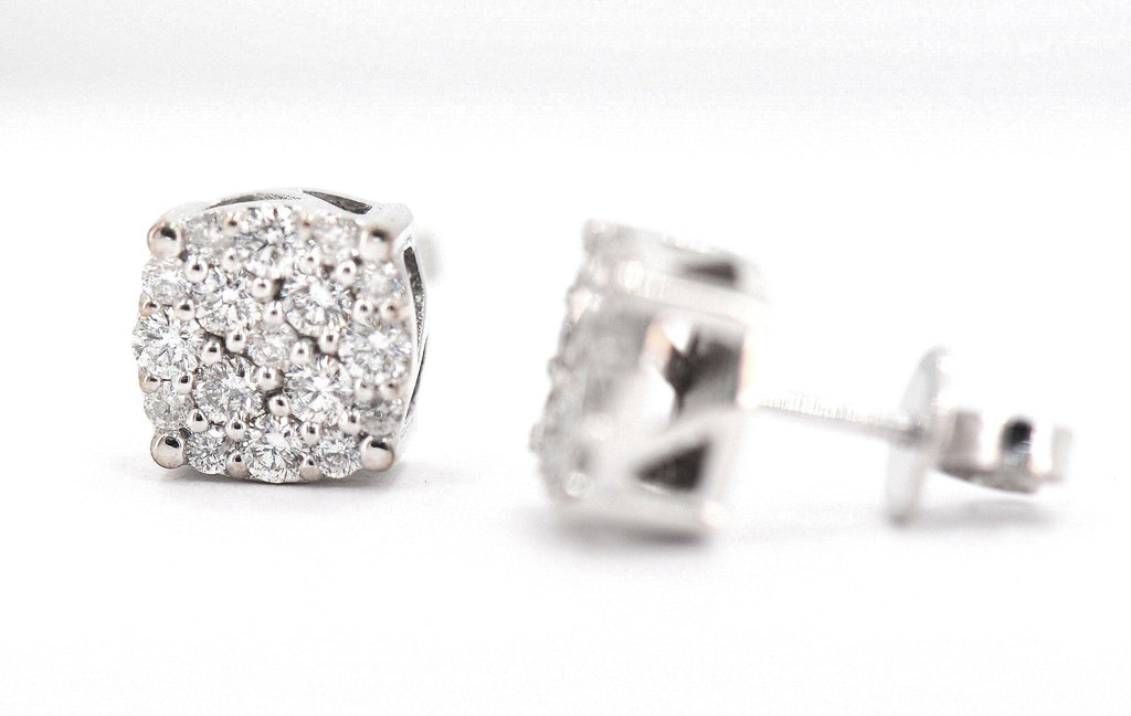 0.76CT Gold Diamond Cluster Earrings - Johnny Dang & Co