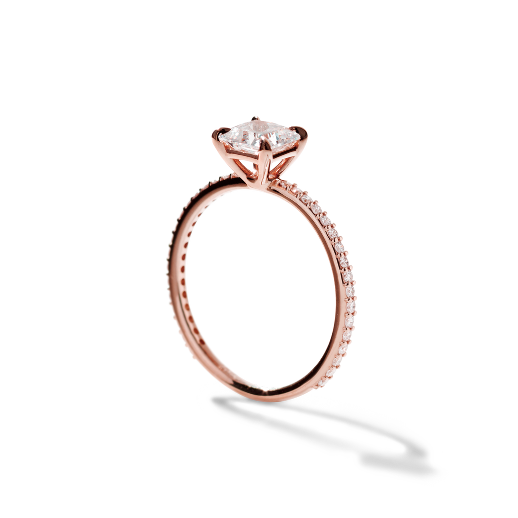 Solitaire Pave Engagement Ring