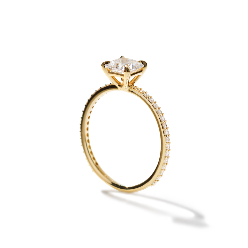 Solitaire Pave Engagement Ring