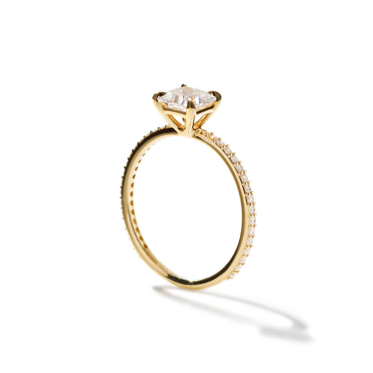 Solitaire Pave Engagement Ring