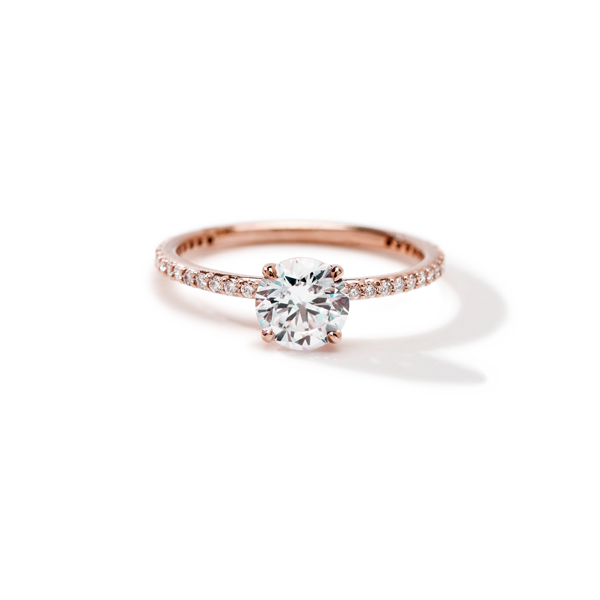 Solitaire Pave Engagement Ring