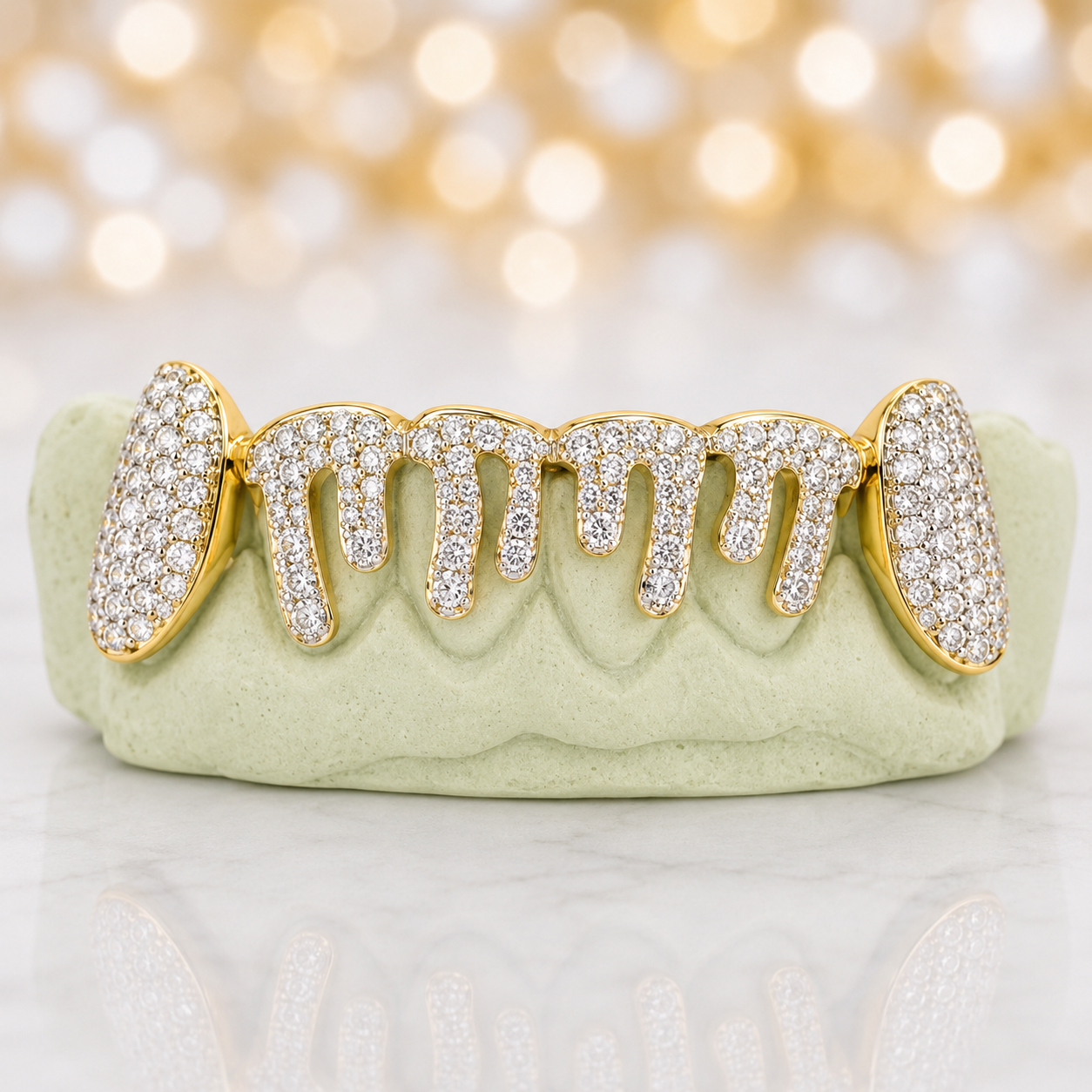 JDTK-2024 - 6 TOP OR 6 BOTTOM SI Hand prong Dripping Diamond Grillz