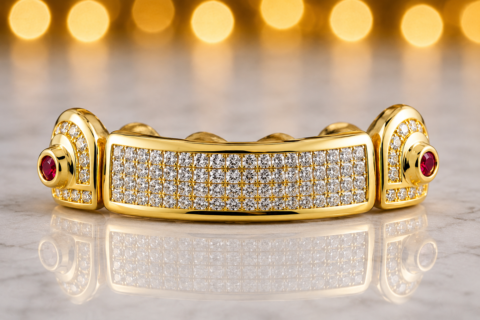 HORIZONTAL PRINCESS CUT DIAMOND GRILL [TVJ_S111]