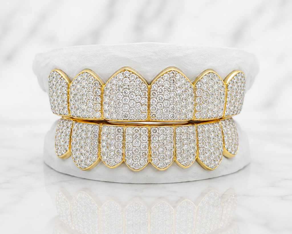 JDWR-S172802 14 Teeth Hand Prong Set Diamond Grill