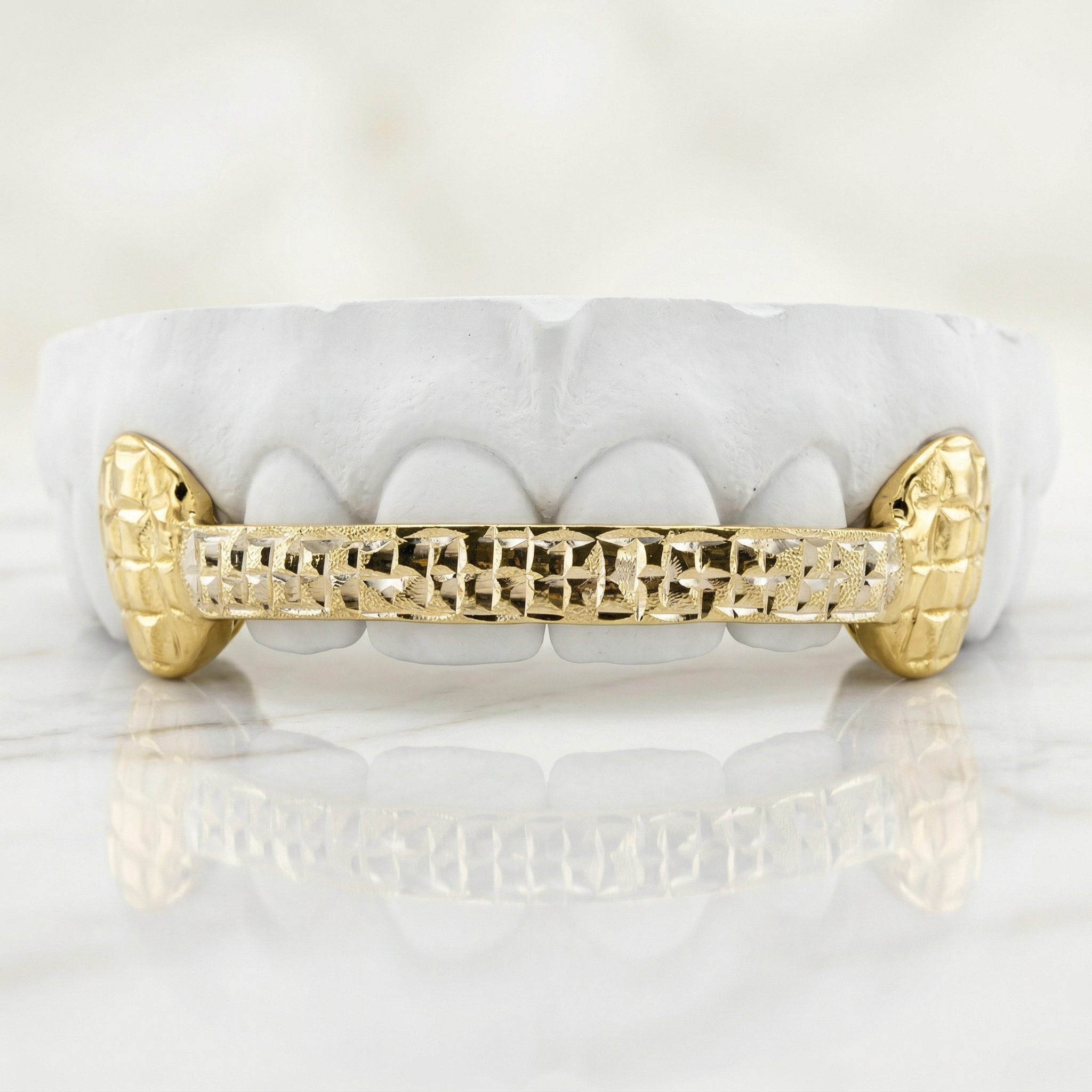 JDTK-4057-  Fang Teeth Brick Cut Grill with Front Bar