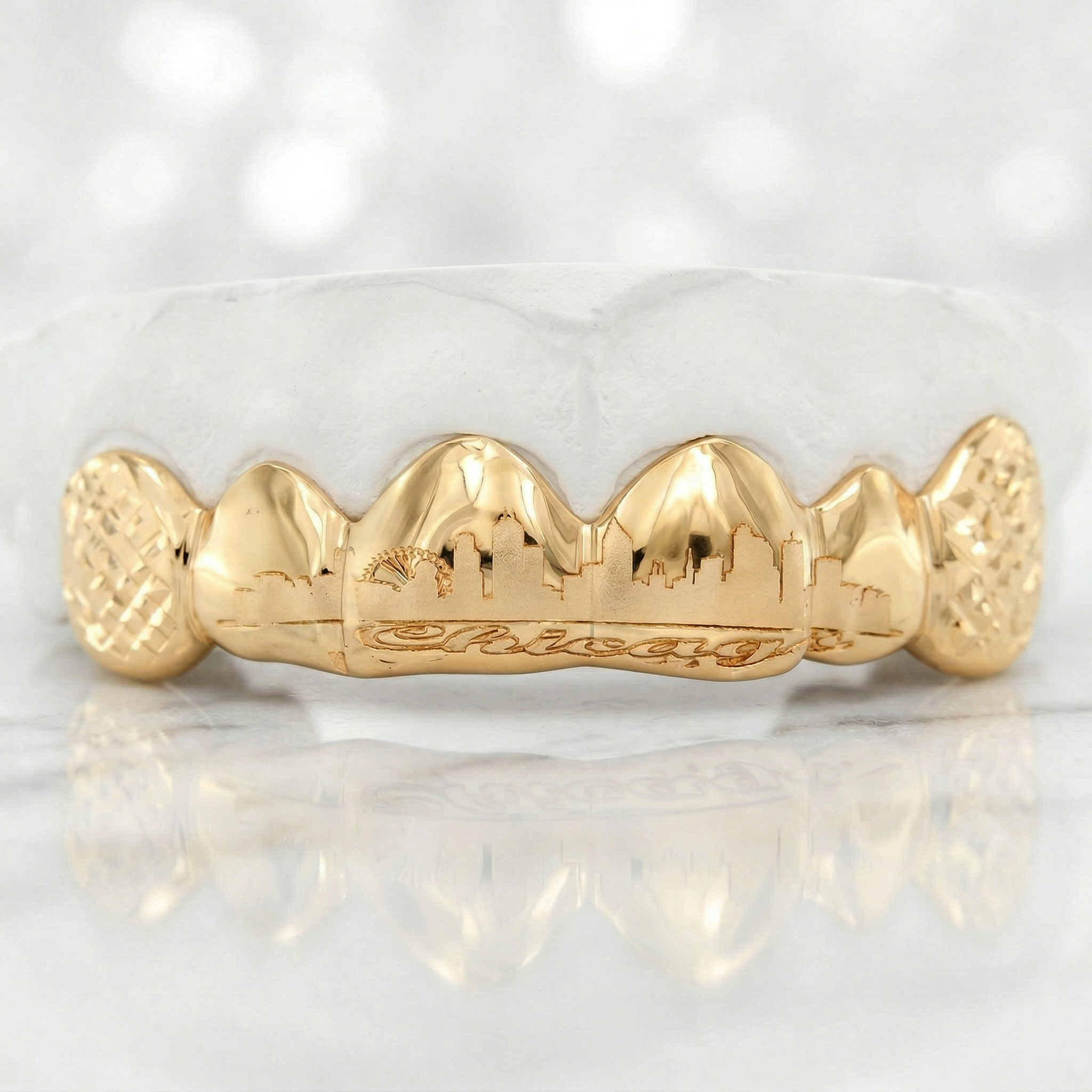 JDTK-ENG172301 6 Solid 4 Engraved Teeth Grill