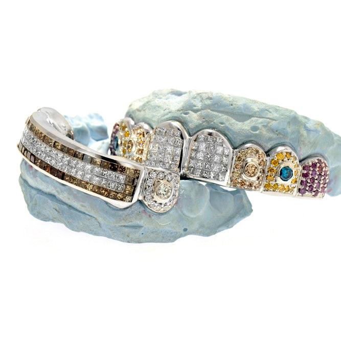 JDTK-G80- Hybrid Invisible & Prong Set Diamond Grill - Johnny Dang & Co