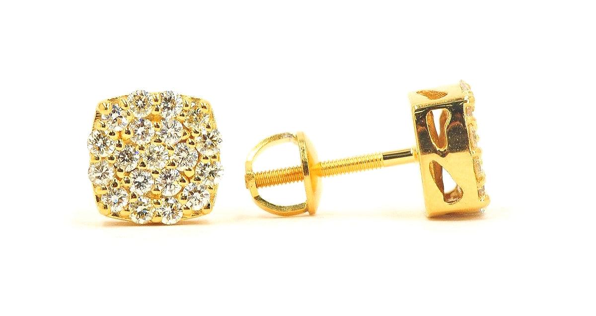 JDTK-F83464- Custom Cluster Earrings with 0.9CT Diamonds - Johnny Dang & Co