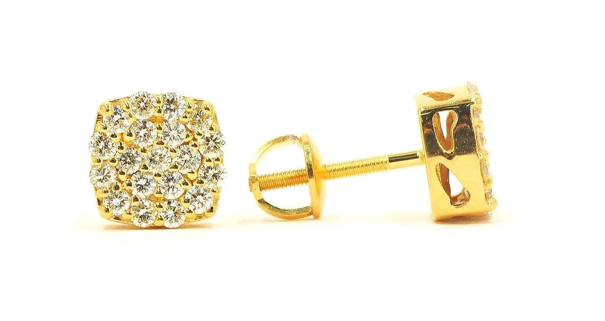 JDTK-F83464- Custom Cluster Earrings with 0.9CT Diamonds - Johnny Dang & Co