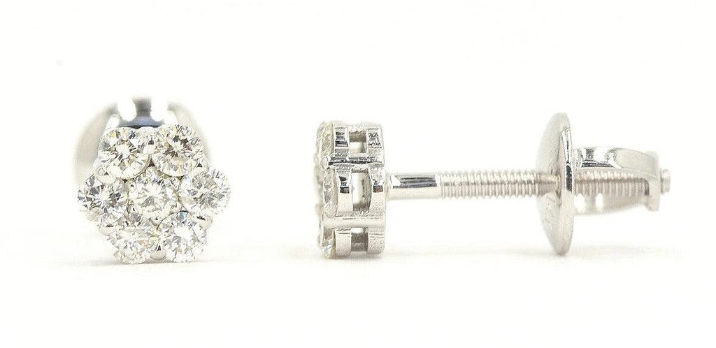 JDTK-F81638- Cluster/Flower 0.50cttw Diamond Earrings - Johnny Dang & Co