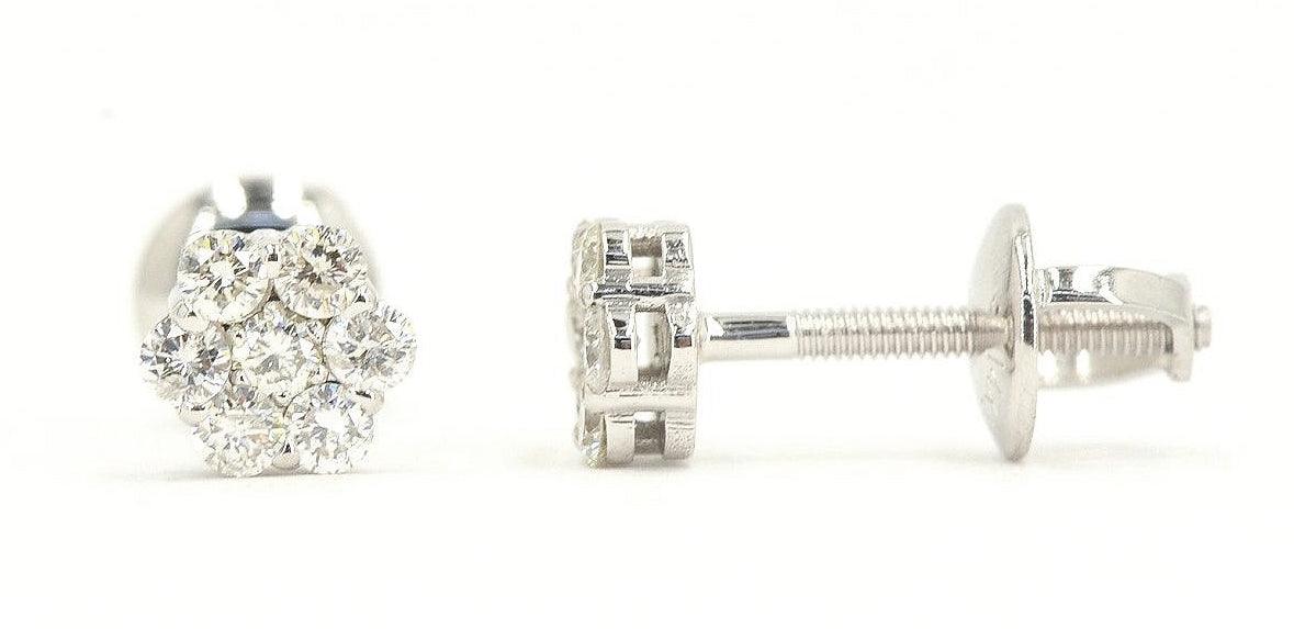 JDTK-F81638- Cluster/Flower 0.50cttw Diamond Earrings - Johnny Dang & Co
