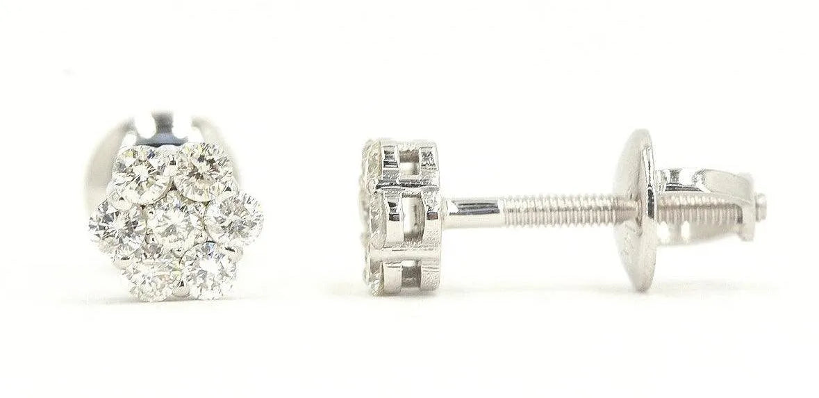 JDTK-F81638- Cluster/Flower 0.50cttw Diamond Earrings - Johnny Dang & Co