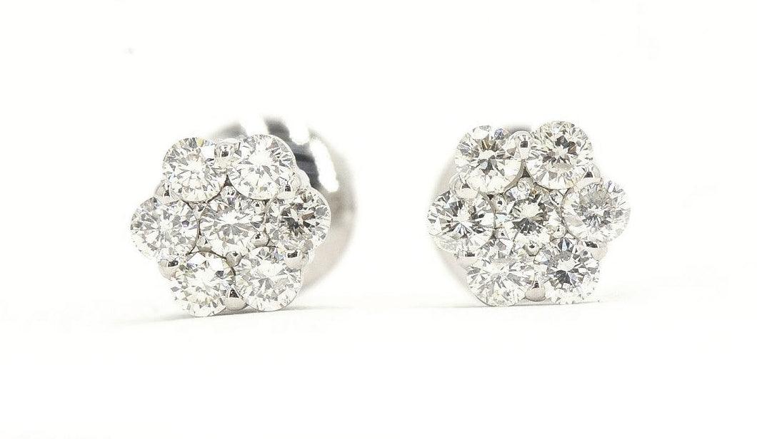 JDTK-F81638- Cluster/Flower 0.50cttw Diamond Earrings - Johnny Dang & Co