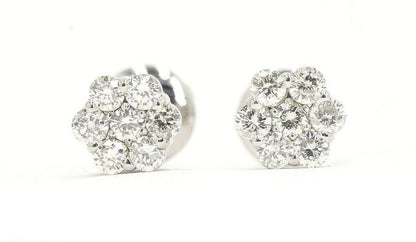 JDTK-F81638- Cluster/Flower 0.50cttw Diamond Earrings - Johnny Dang & Co
