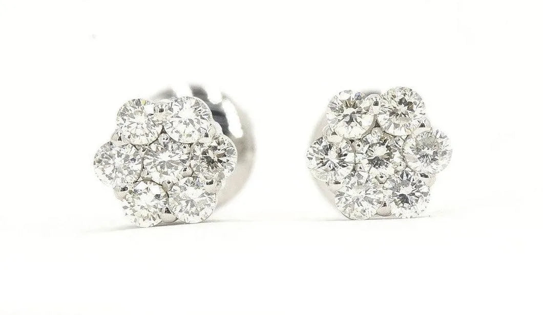 JDTK-F81638- Cluster/Flower 0.50cttw Diamond Earrings - Johnny Dang & Co