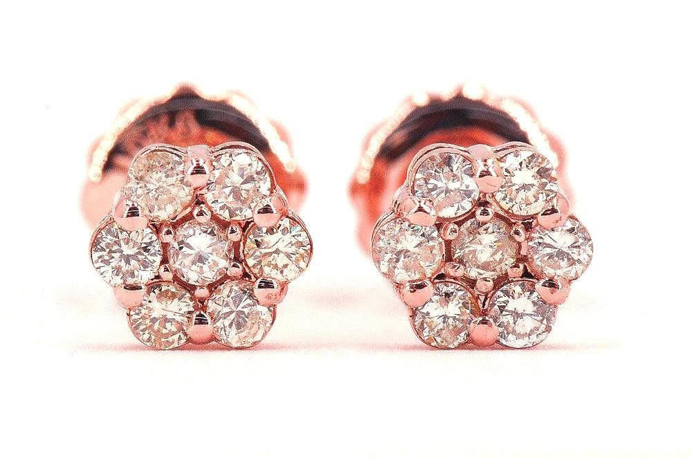 JDTK-F81638- Cluster/Flower 0.50cttw Diamond Earrings - Johnny Dang & Co