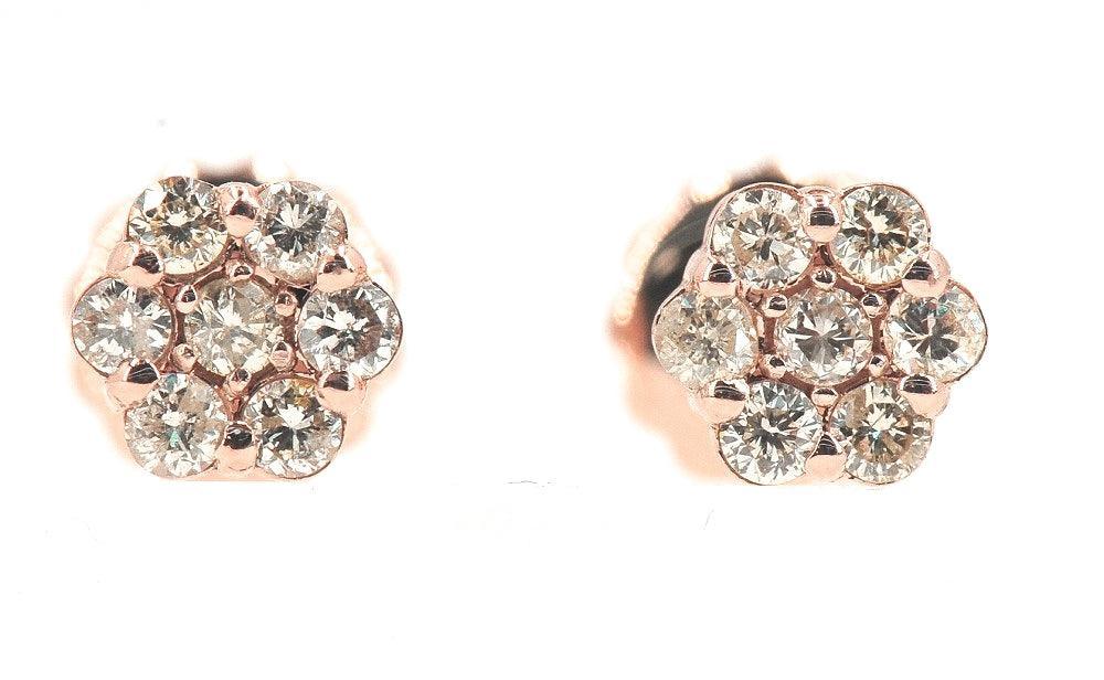 JDTK-F81638- Cluster/Flower 0.50cttw Diamond Earrings - Johnny Dang & Co