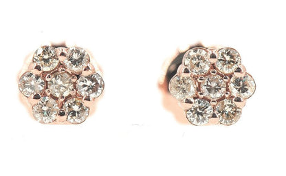 JDTK-F81638- Cluster/Flower 0.50cttw Diamond Earrings - Johnny Dang & Co