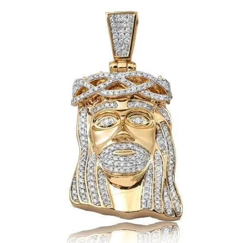10KY 2.00CTW DIAMOND JESUS PENDANT - Johnny Dang & Co