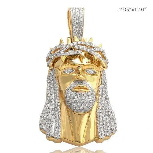 14KY 2.75CTW DIAMOND JESUS HEAD PENDANT - Johnny Dang & Co