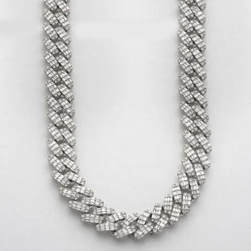 14KW 35.75CTW BAGUETTE DIAMOND MIAMI CUBAN CHAIN - Johnny Dang & Co