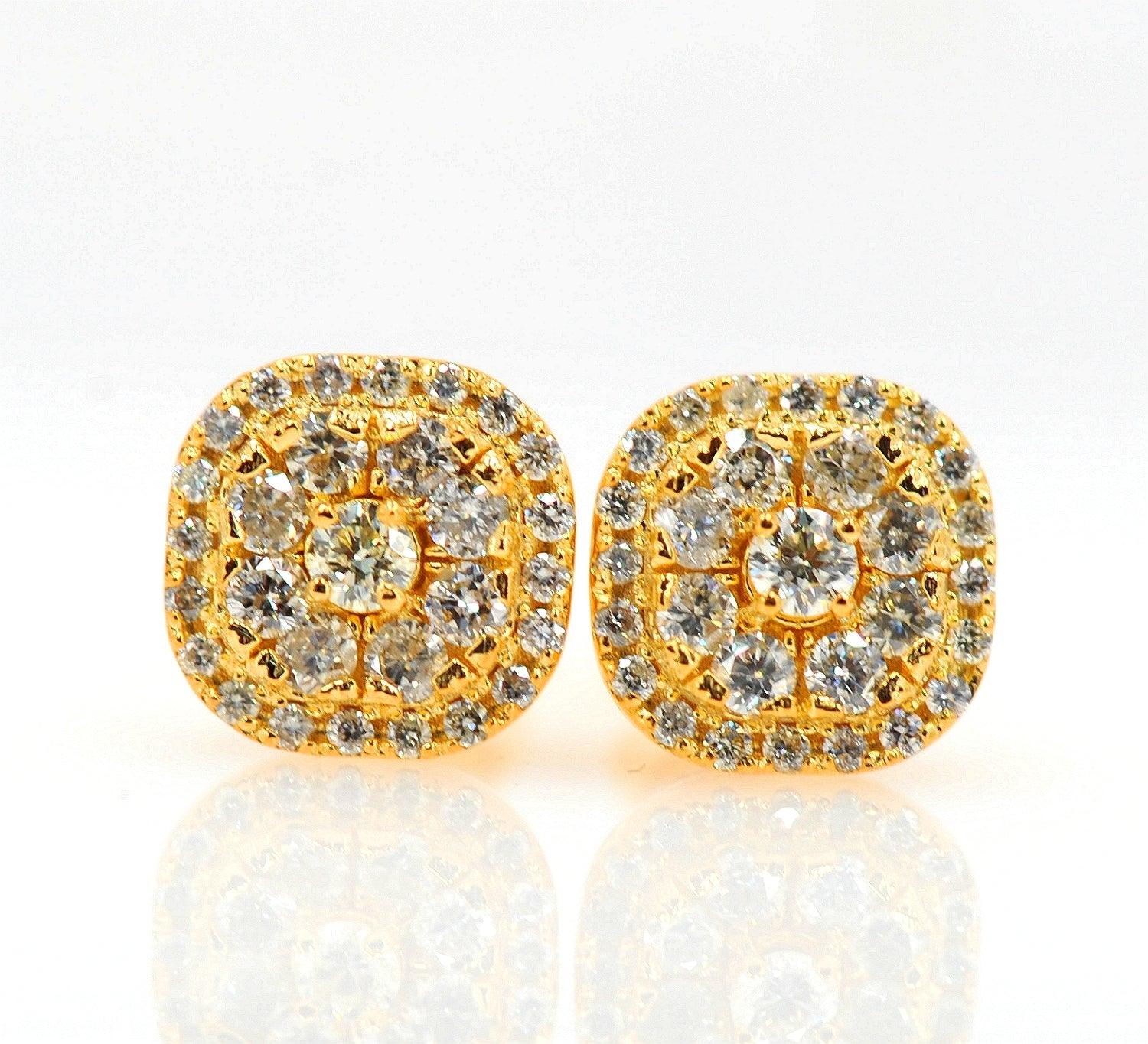 0.8cttw Cluster Diamond Earrings - Johnny Dang & Co