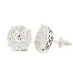 JDTK-CL1180W- 14K 2.2 CTTW DIAMOND CLUSTER MICRO PAVE EARRINGS - Johnny Dang & Co