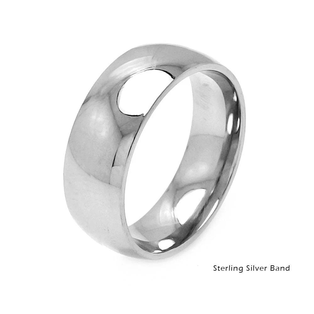 High Polished 925 Sterling Silver Plain Wedding Band Round Ring - 8MM