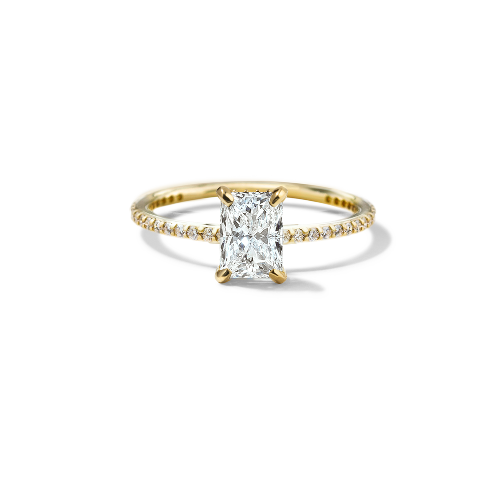 Solitaire Pave Engagement Ring