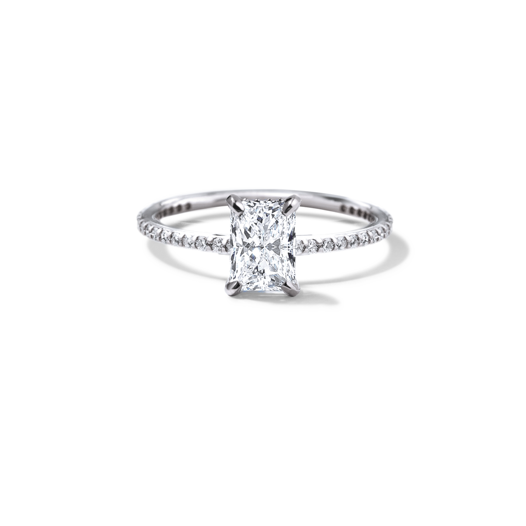 Solitaire Pave Engagement Ring