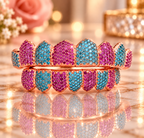 JDWR-054- Cotton Candy Honeycomb Diamond Grillz