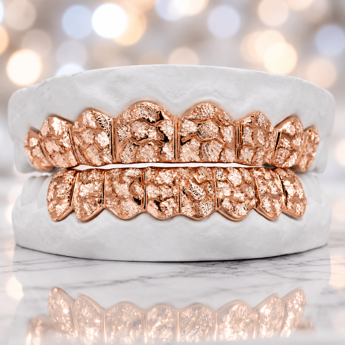 JDWR- 3008A- 16 Teeth Diamond Dust With Deep Nugget Cuts Grillz