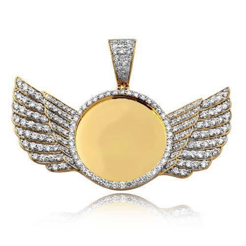 JDTK-CHR0736Y- Custom Diamond Angel Wings Memory pendant - Johnny Dang & Co