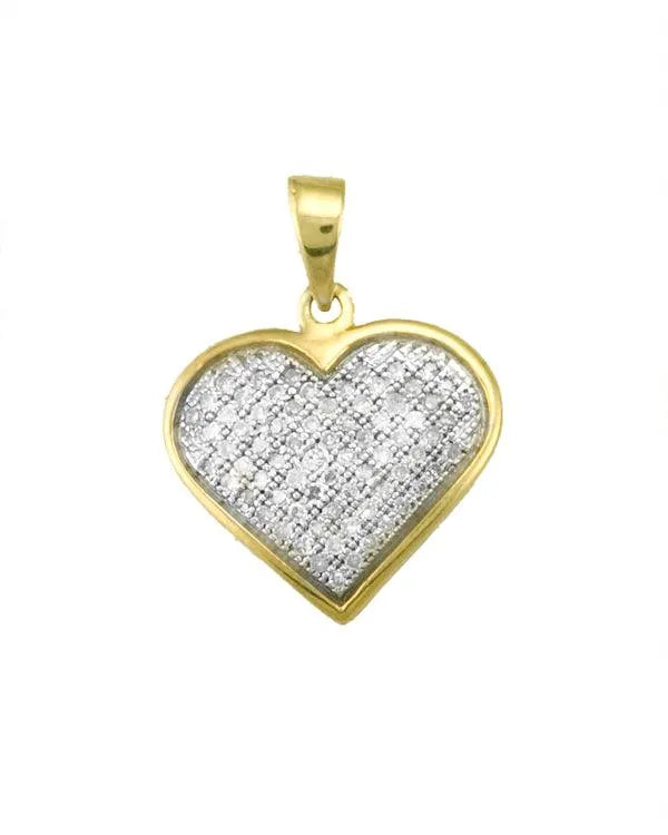 YS 0.25CTW HEART MICRO-PAVE PENDANT - Johnny Dang & Co