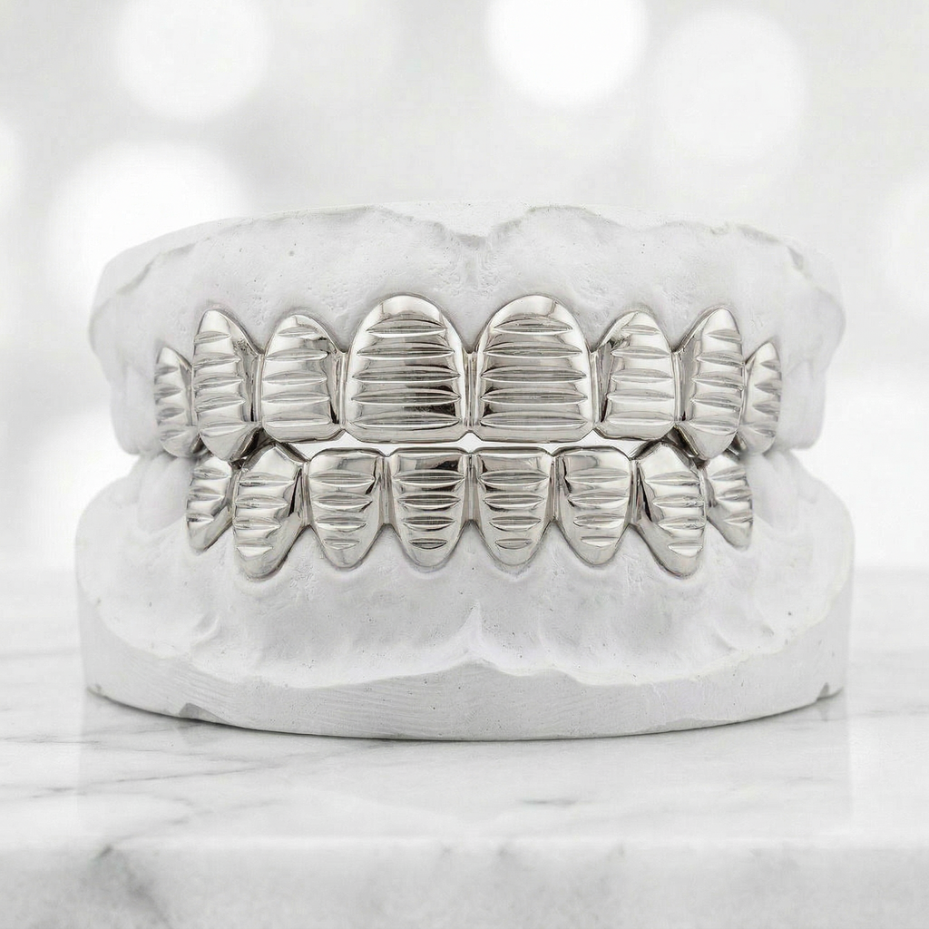 Solid Gold Grillz with Perm Cut