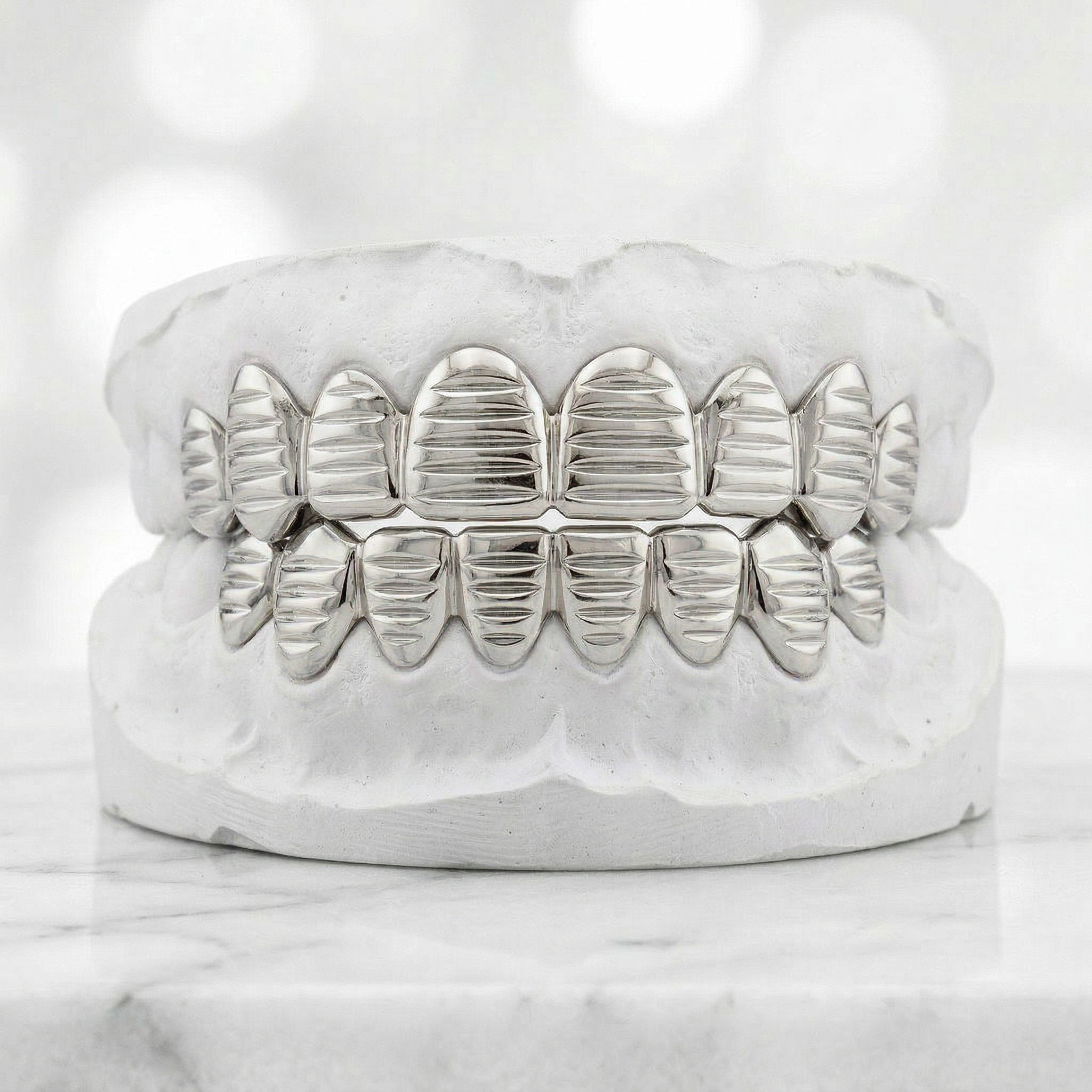 Solid Gold Grillz with Perm Cut