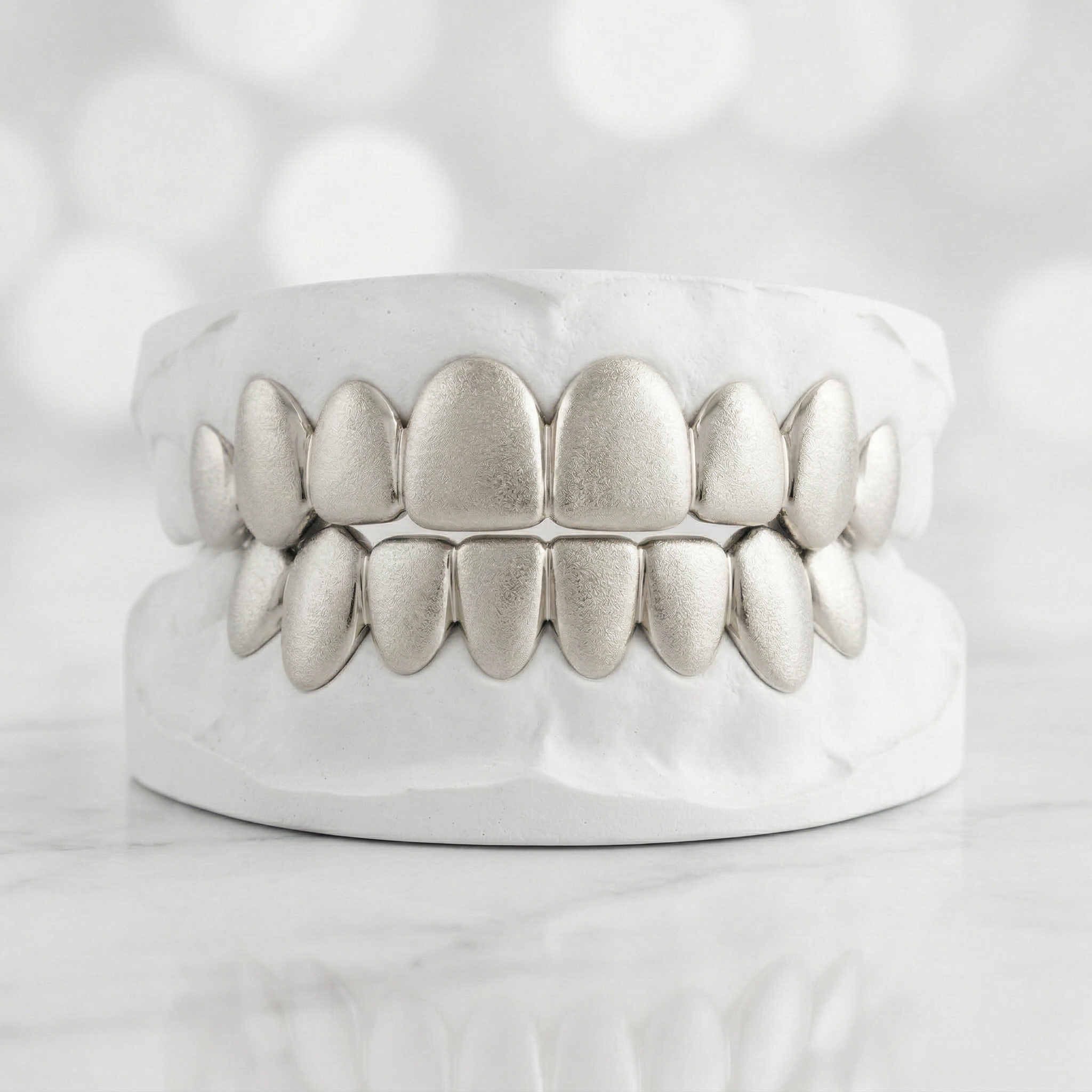 Solid Gold Grillz with Sand Finish