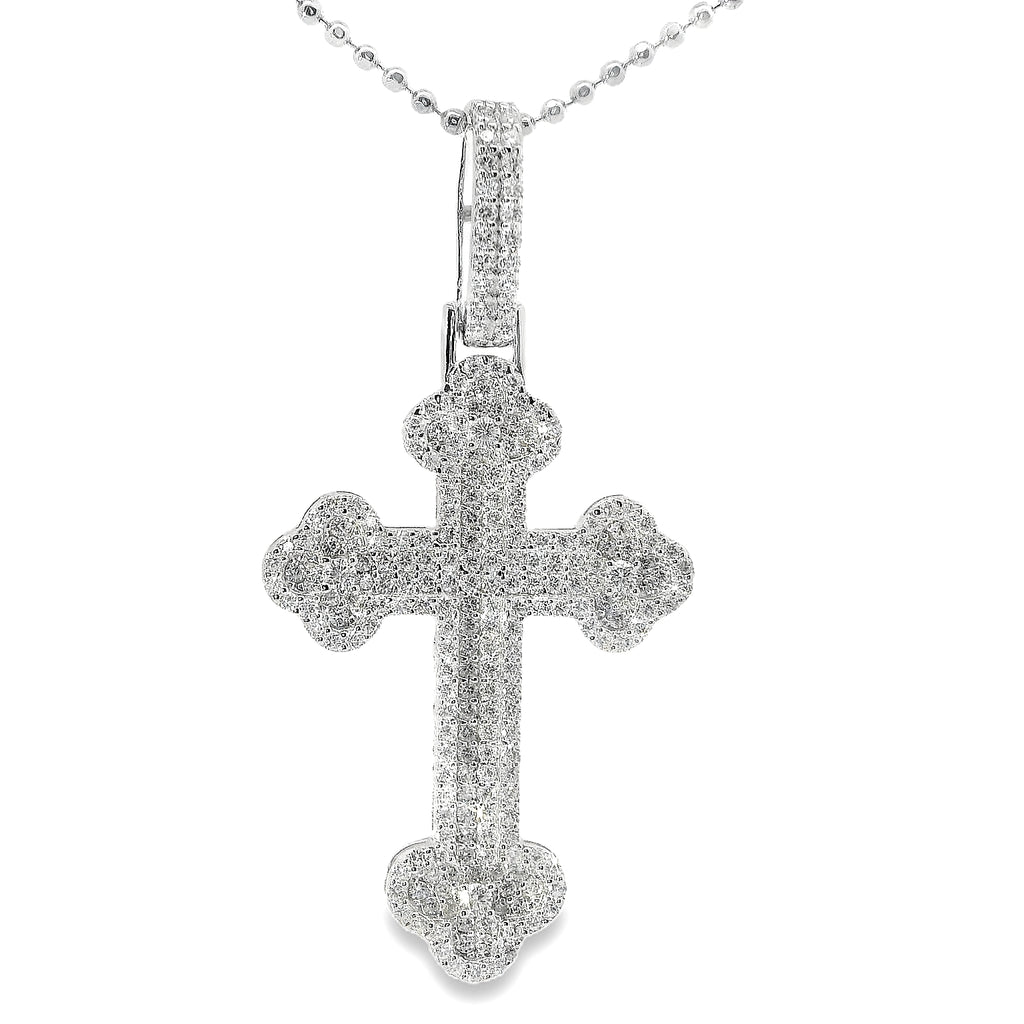 Clover Moissanite Cross Pendant