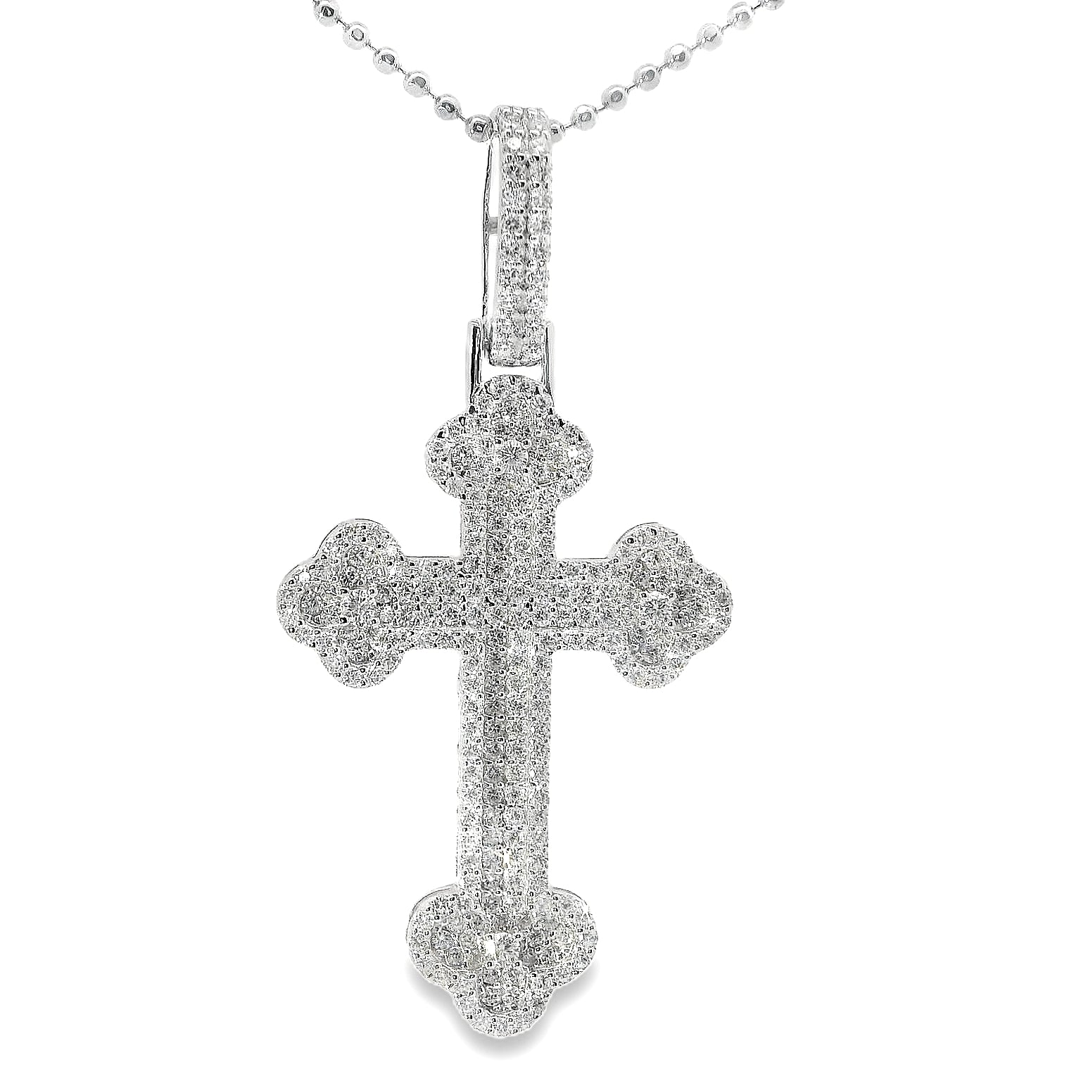 Clover Moissanite Cross Pendant