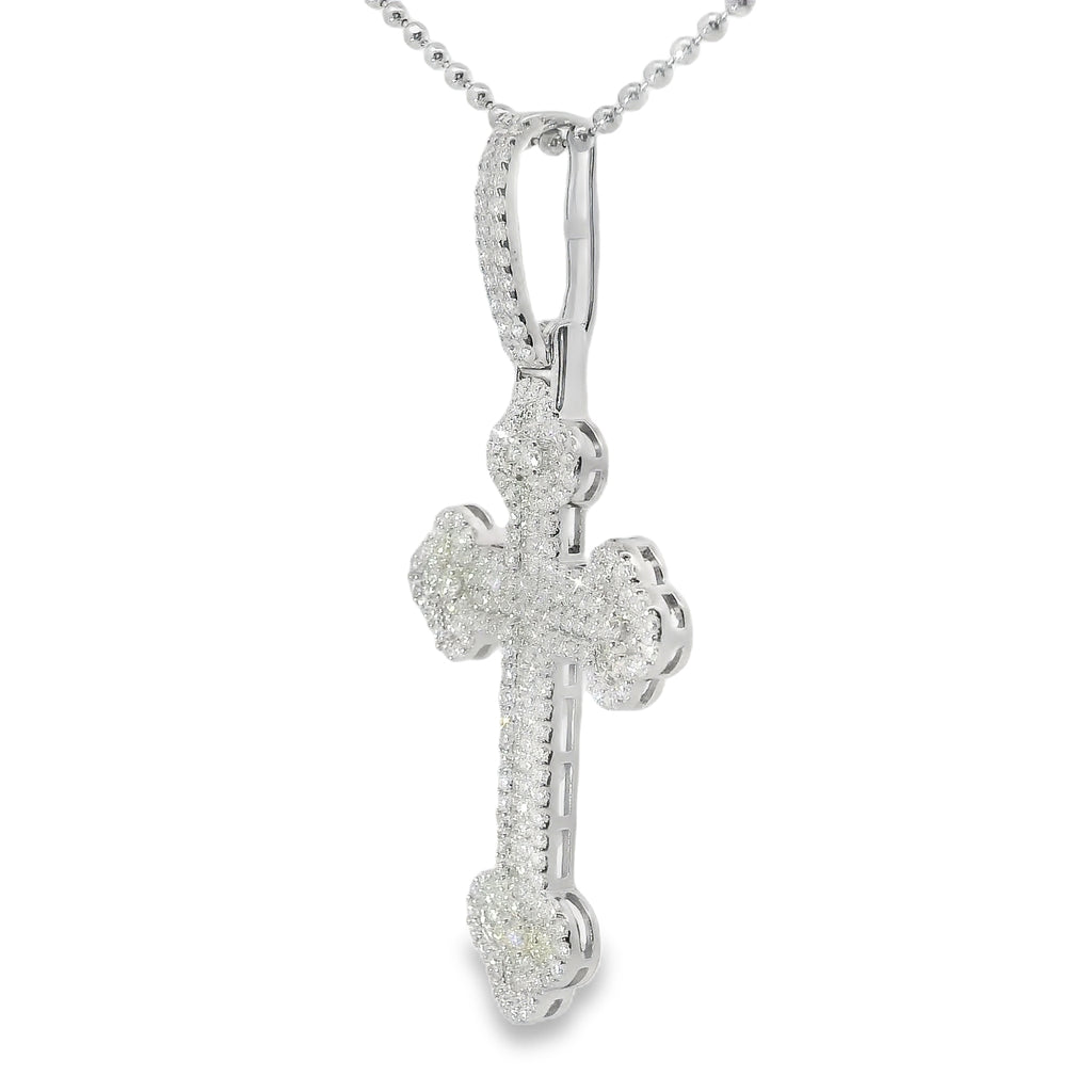 Clover Moissanite Cross Pendant