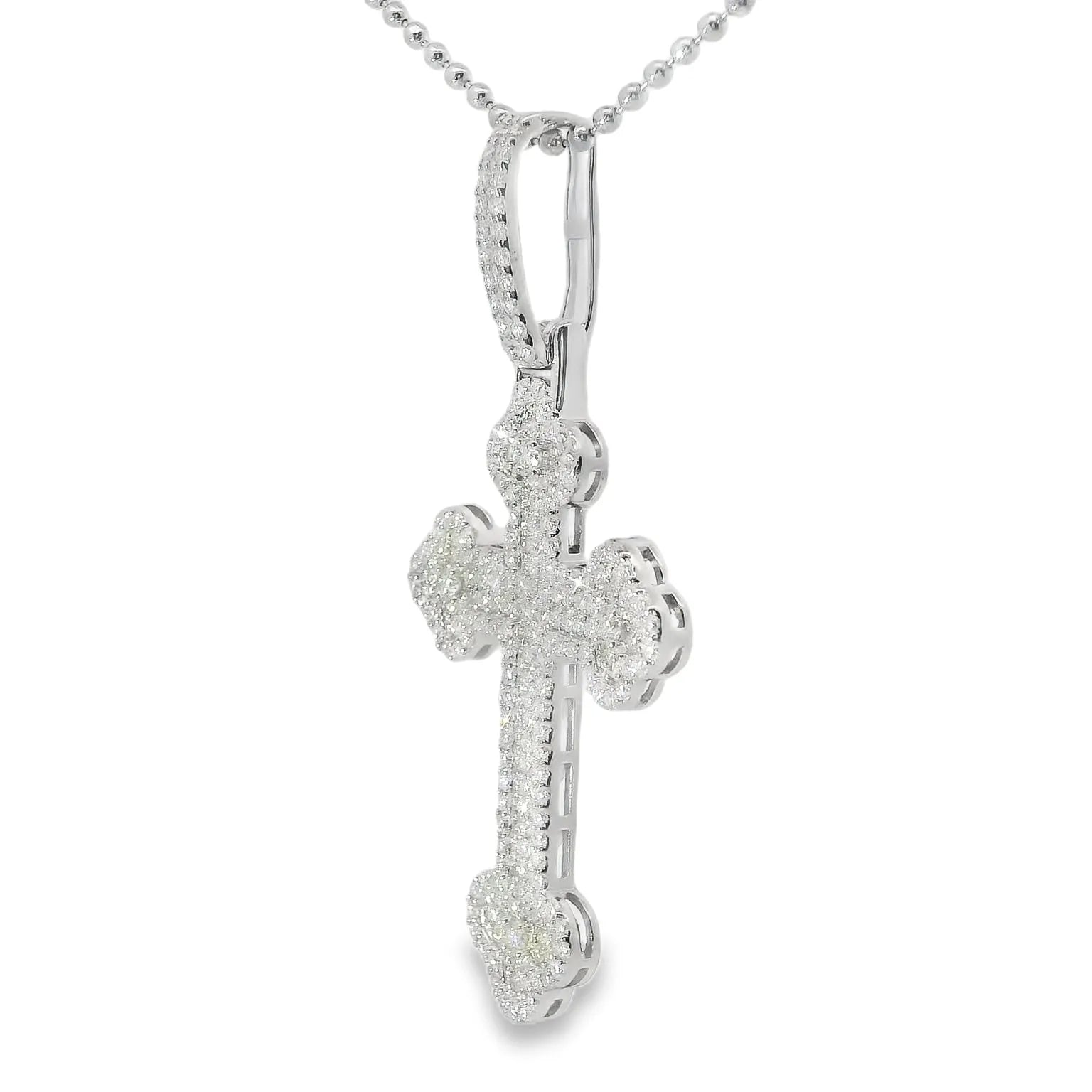 Clover Moissanite Cross Pendant
